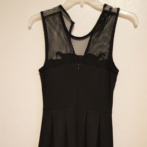 Black Floral Design Fishnet top dress